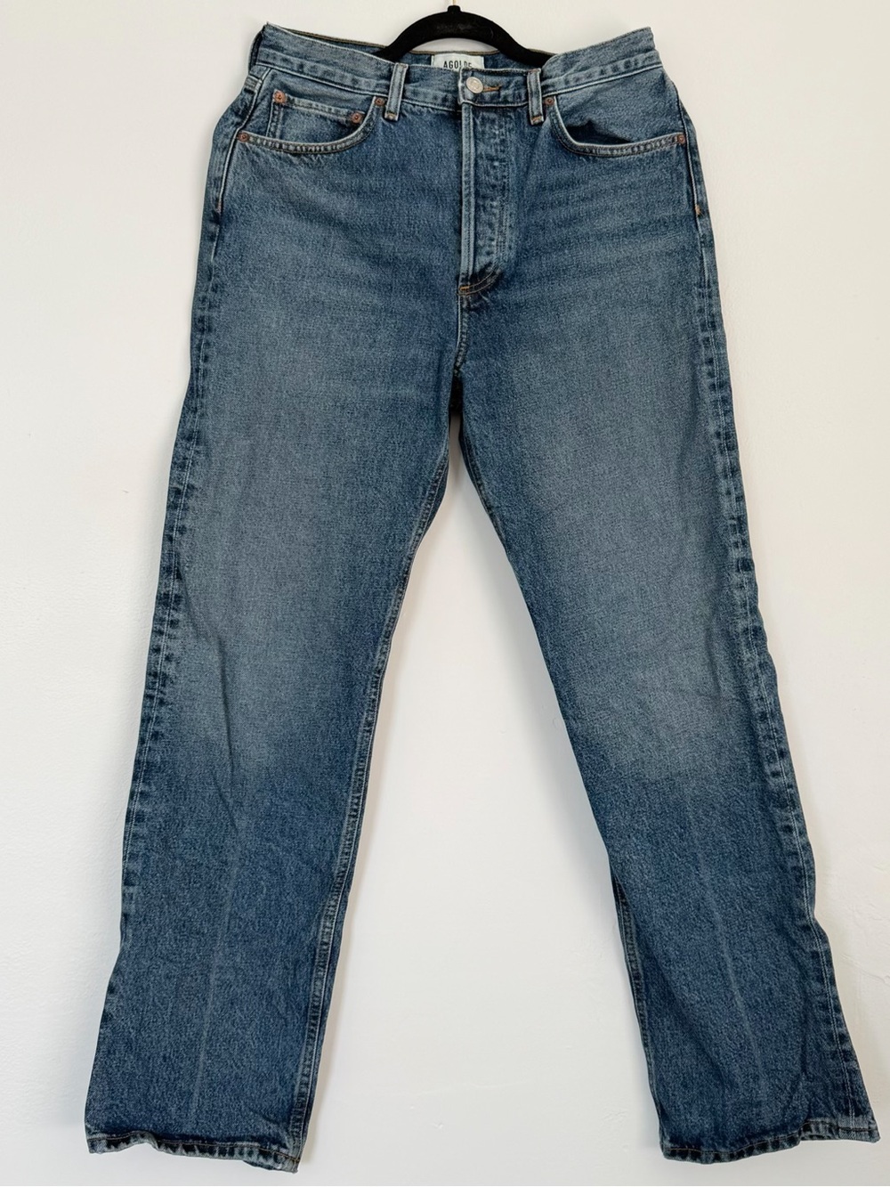 Agolde Men's Straight Jeans in Medium Blue
